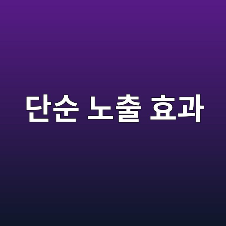 단순 노출 효과